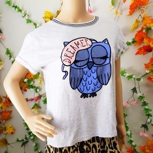 NWOT DREAMER OWL GRAPHIC TEE